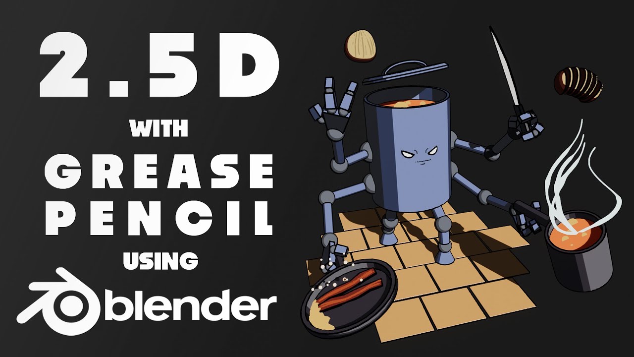 Как создать 2.5D-рисунок в Blender с помощью Grease Pencil