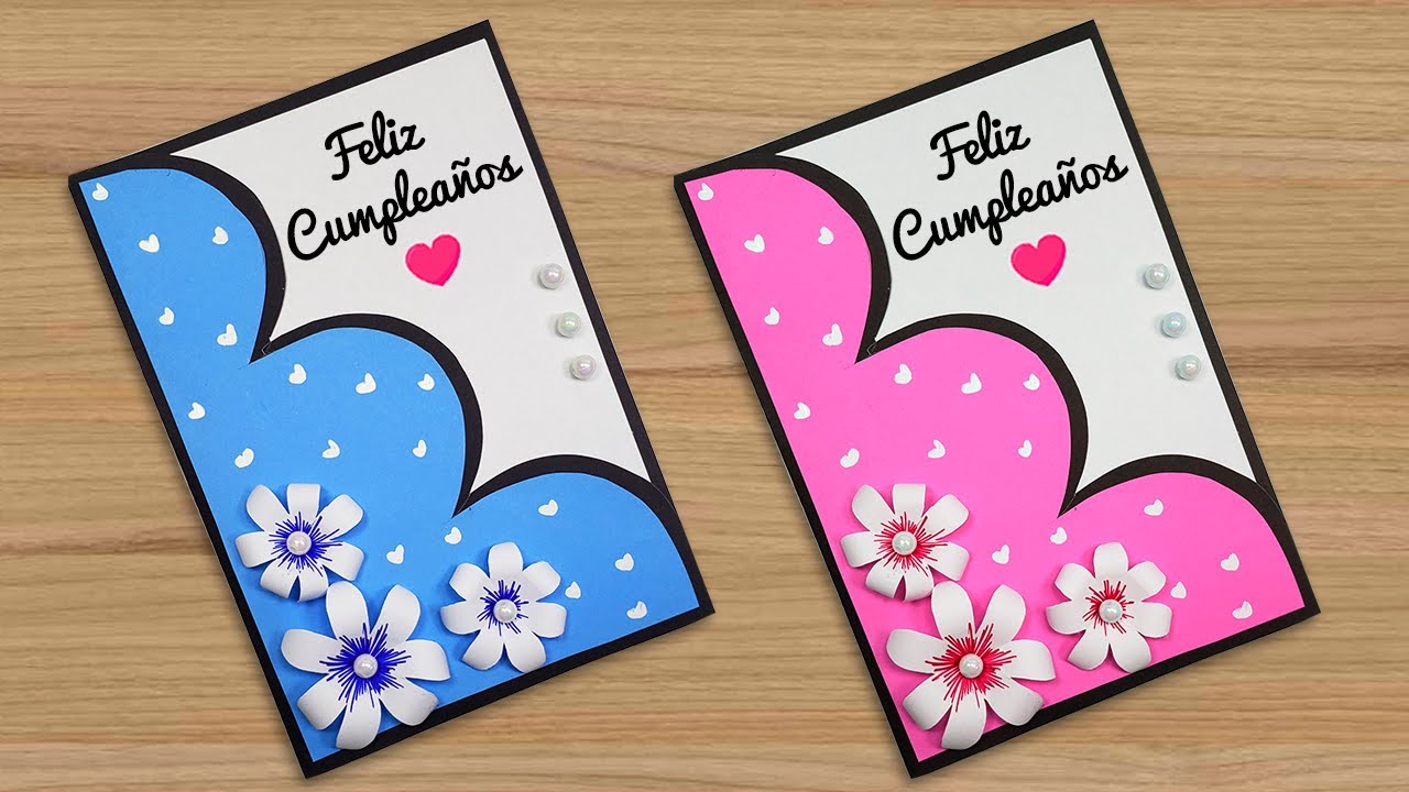 🌺Hermosa idea de tarjeta hecha a mano🌺 Tarjeta de cumpleaños 😍Beautiful Handmade Birthday card🌹