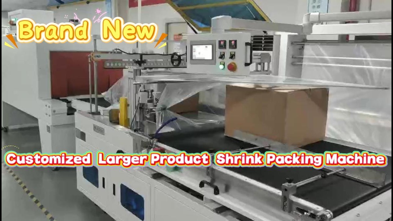 Automatic rear mounted cross sealing shrink wrap machine