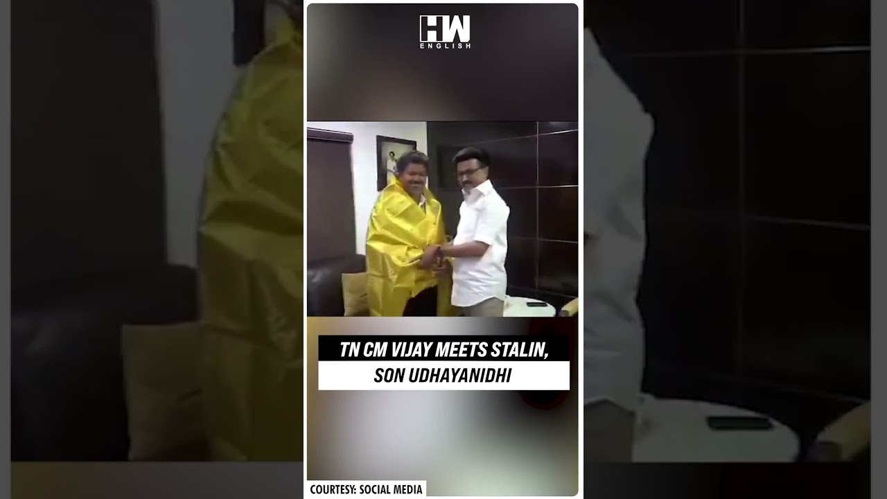 Vijay Stalin Meeting: TVK Chief Meets DMK Chief, Son Udhayanidhi; Hugs, Smiles Galore