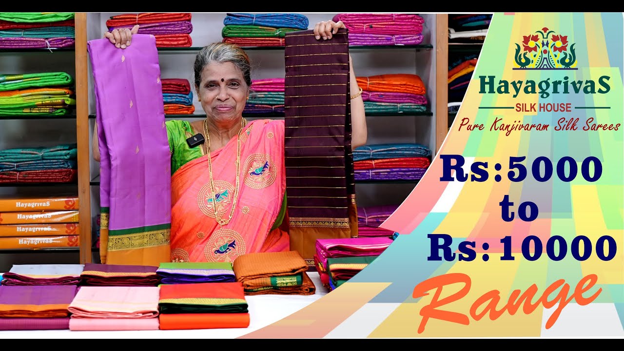 Hayagrivas Budget Kanchi Silk Sarees | Pure Silk Saree Collections in Rs 5,000-Rs 10,000
