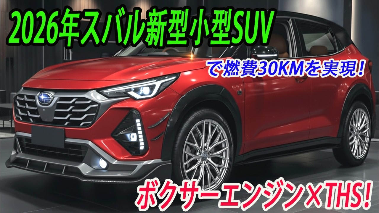 スバル新型小型SUV最新情報、2026年発売予定！新型SUVは「ボクサーエンジン×THS」で燃費30kmを実現！