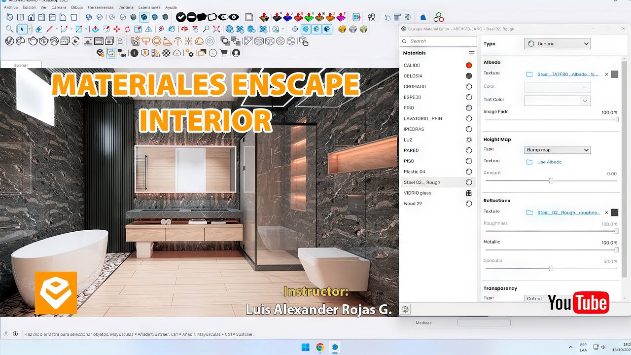 📢 TEXTURIZADO de Interior con ENSCAPE 4 en SKETCHUP 2025