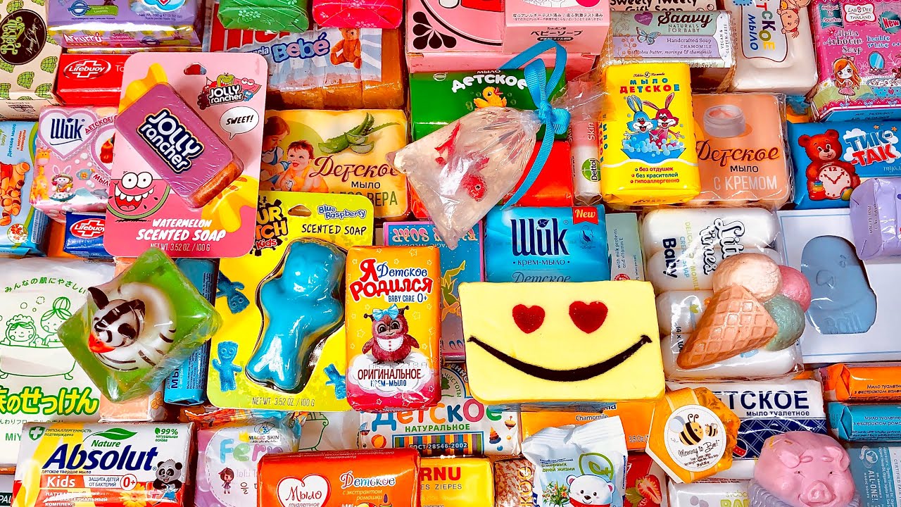Just Kidding 🙂 ASMR Soap Haul: Opening Unpacking Unboxing Unwrapping International Baby / Kid Soaps