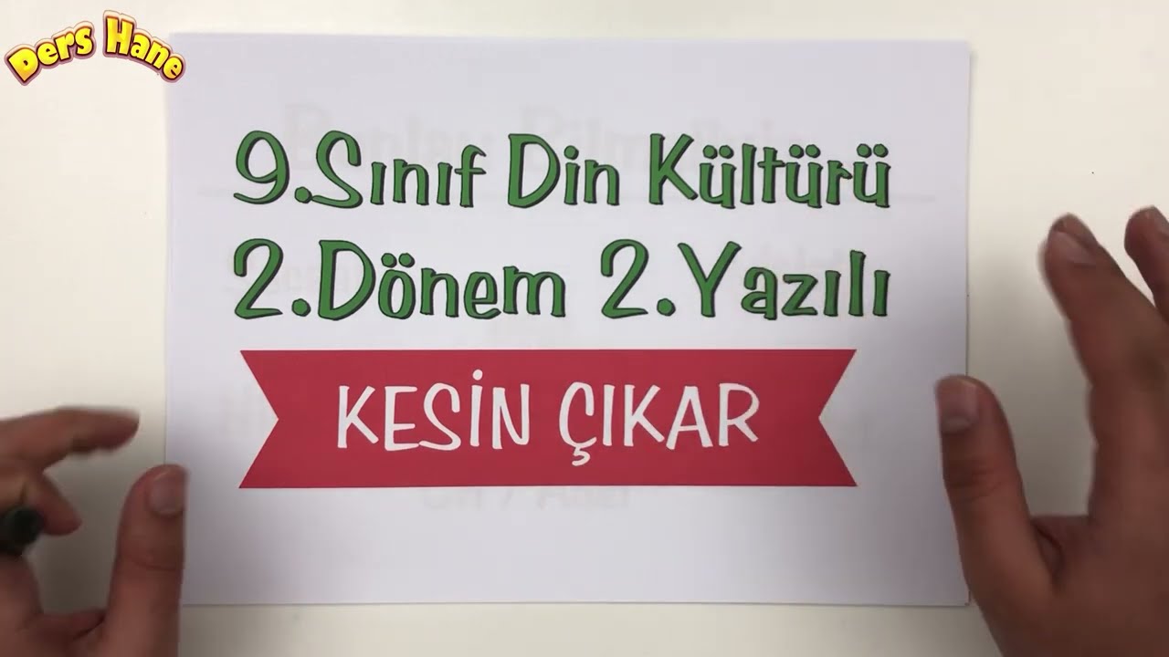 9.Sınıf Din Kültürü 2.Dönem 2.Yazılı Soruları