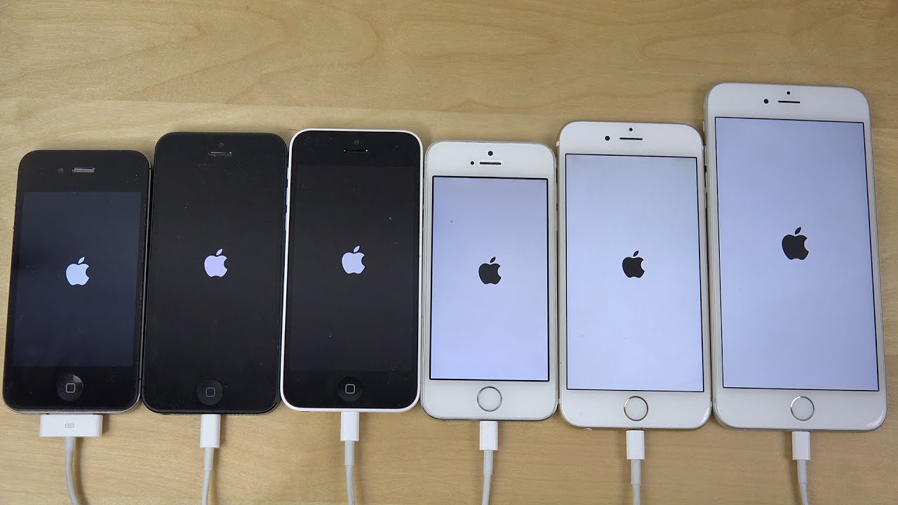 iOS 8.1.2: Apple iPhone 6 Plus против 6 против 5S против 5C против 5 против 4S — что быстрее? (4K)