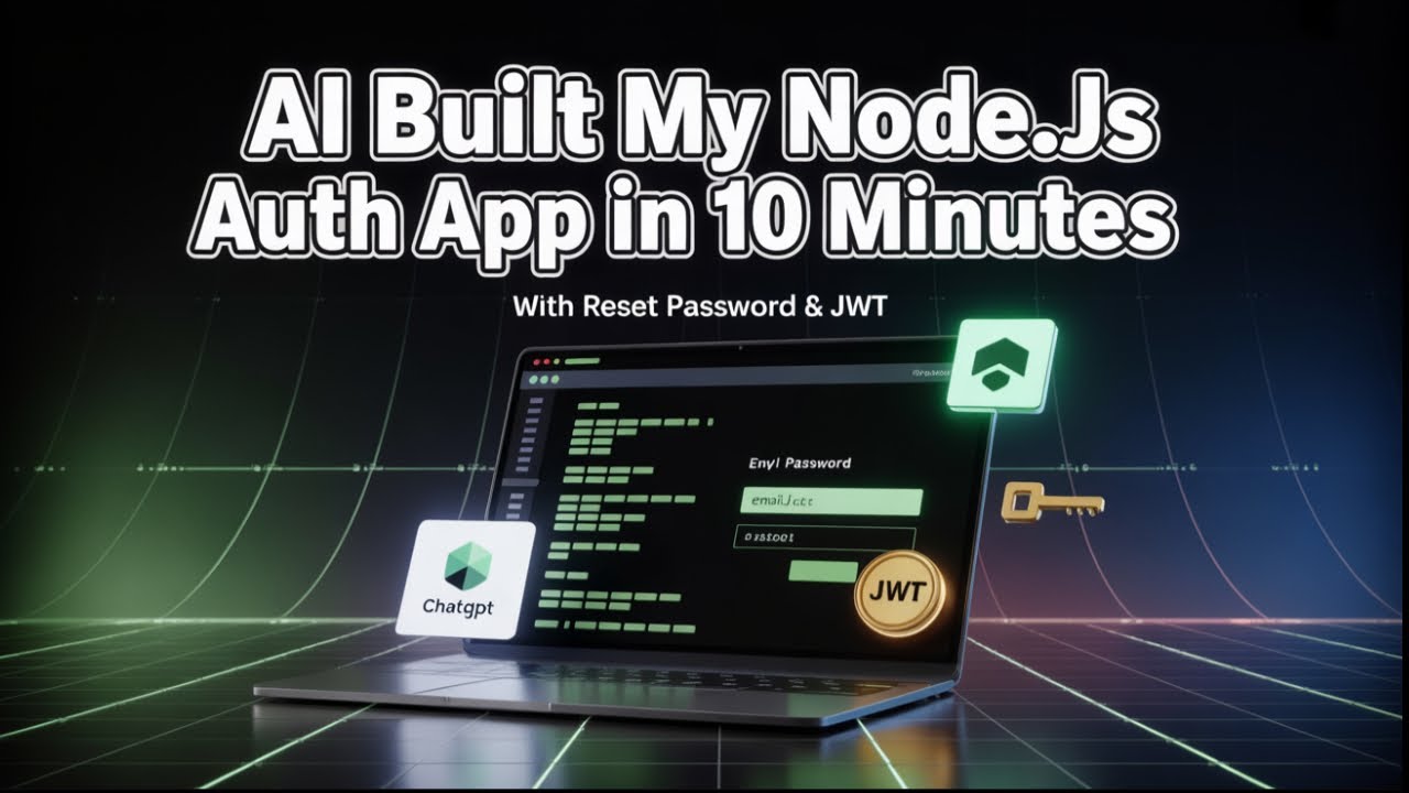 ⚡AI Built My Node.js Auth App in 10 Minutes (with Reset Password & JWT) #ai #chatgpt #nodejs #react