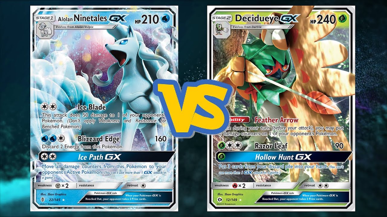 Retro Format 2017 Pokemon TCG Battle! Alolan Ninetales GX Vs Decidueye GX!