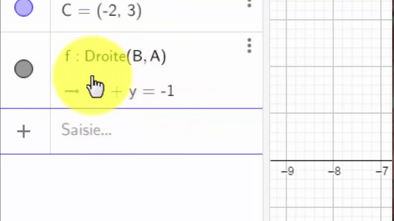 Geogebra  المستقيمان المتوازيان(معادلة مستقيم)