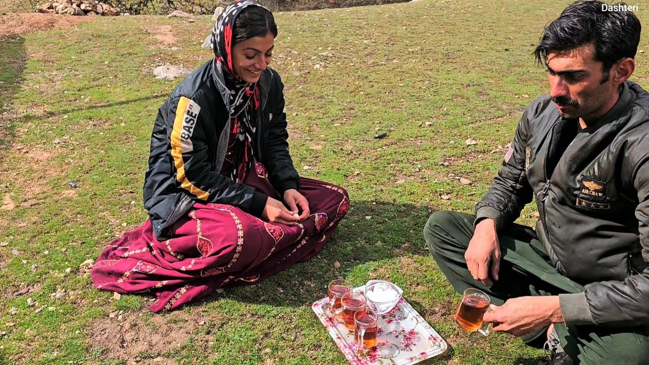 On a rainy day, Leila and Shahin began to make a bowl of water to cool it down.