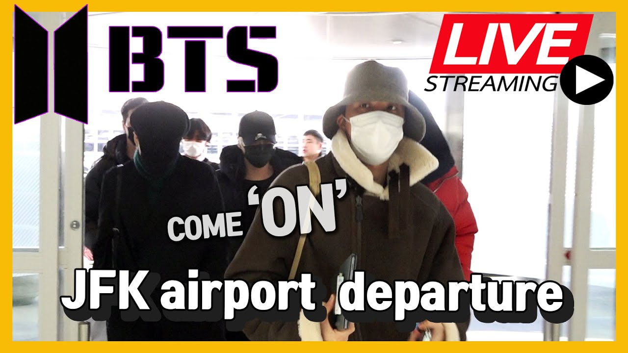 단독 'BTS' 방탄소년단 right now! JFK airport  departure BTS  Live 라이브 직캠 실시간 스트리밍