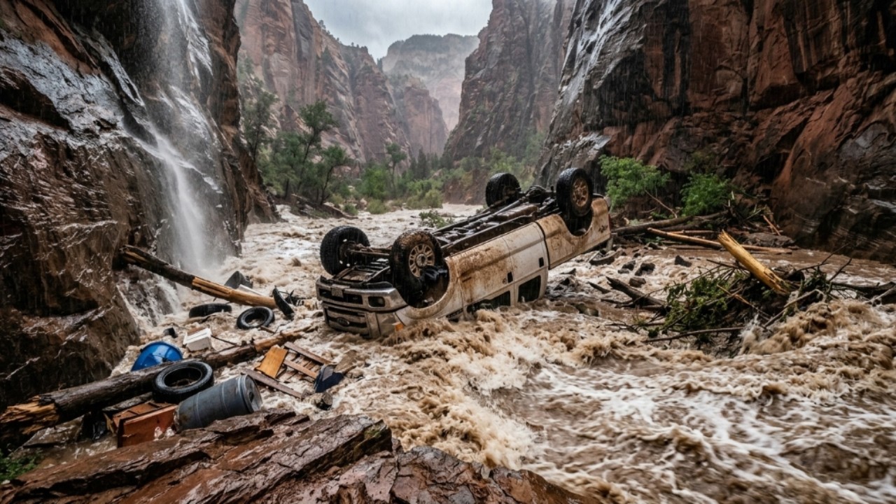 🚨 Zion National Park Flash Flood Sends Virgin River to 5th-Highest Level EVER Recorded Utah Flooding