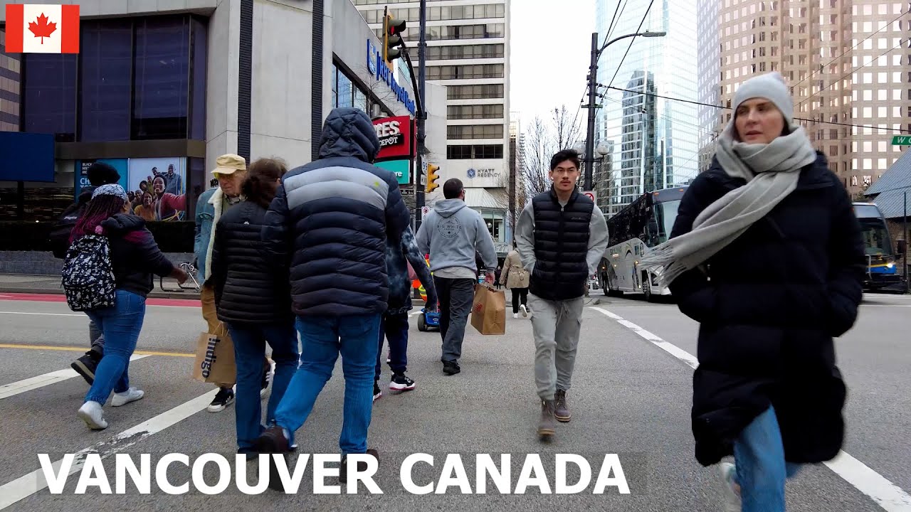 Vancouver Walking Tour | Downtown Vancouver Canada 4K | Life in the City in February 2024