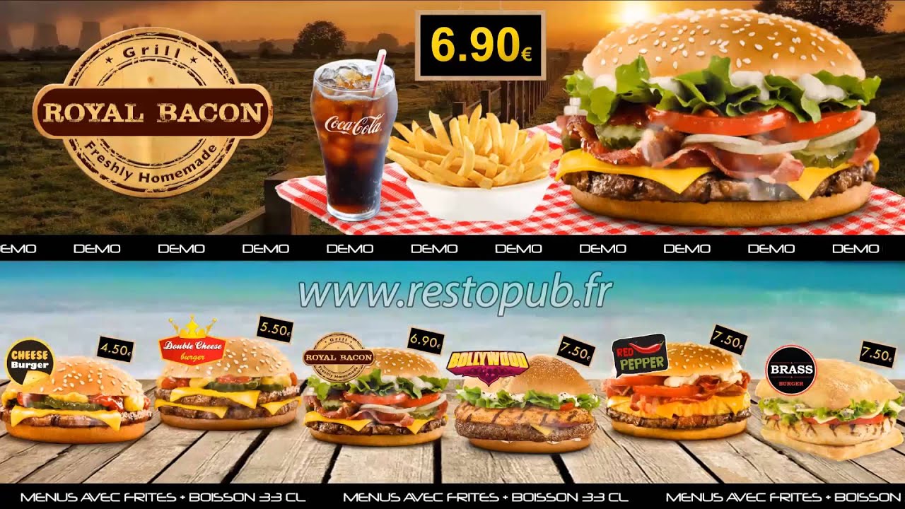Menu Board dynamique Burgers - www.restopub.fr