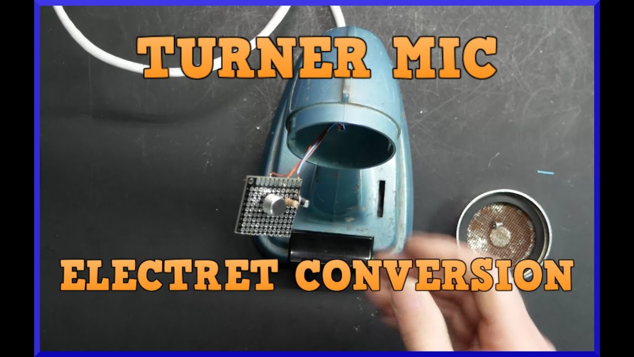 Installing an electret condenser mic element in a vintage Turner microphone.