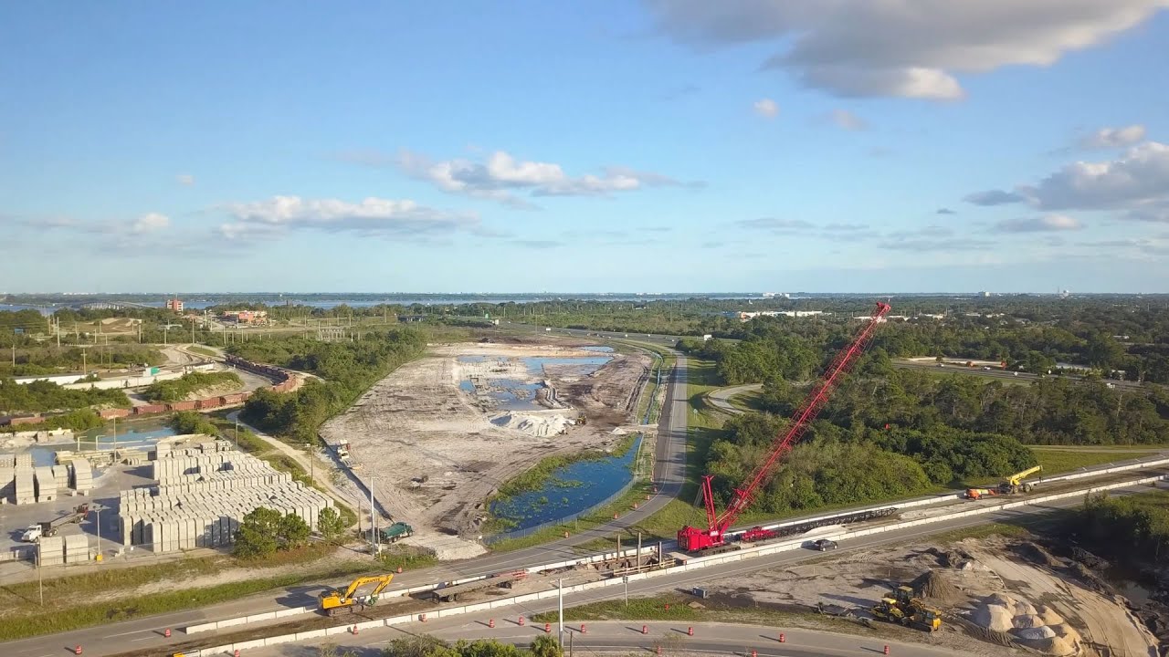 Brightline/Virgin Trains Railroad Construction FL-528 at Industry Rd near US-1 October 20, 2019