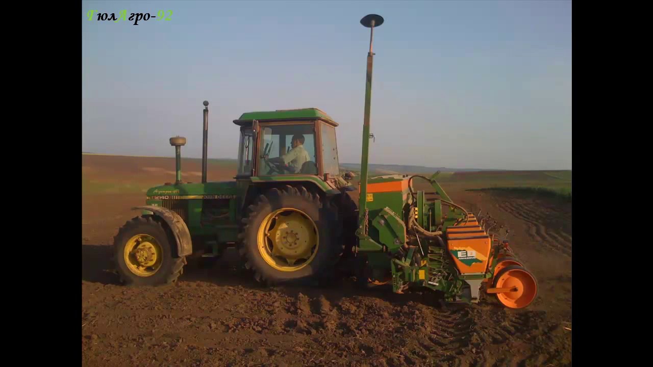 Sunflower sowing with John Deere 2140 & Amazone ED 451-K Сеитба на слънчоглед