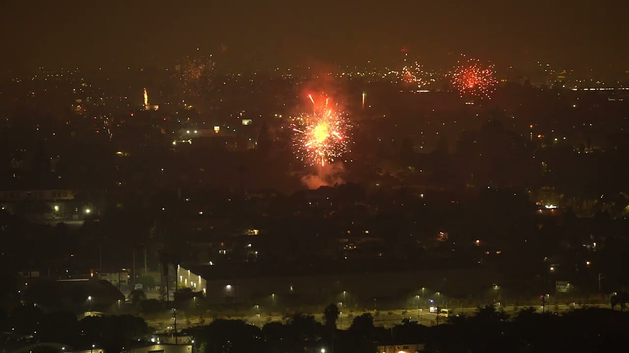 July 4th 2022 - Half Hour of Fireworks over Los Angeles Basin