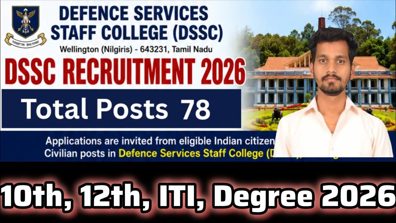  DSSC Wellington Recruitment 2026: Notification Out for 78 Group C Vacancies | Application Form!