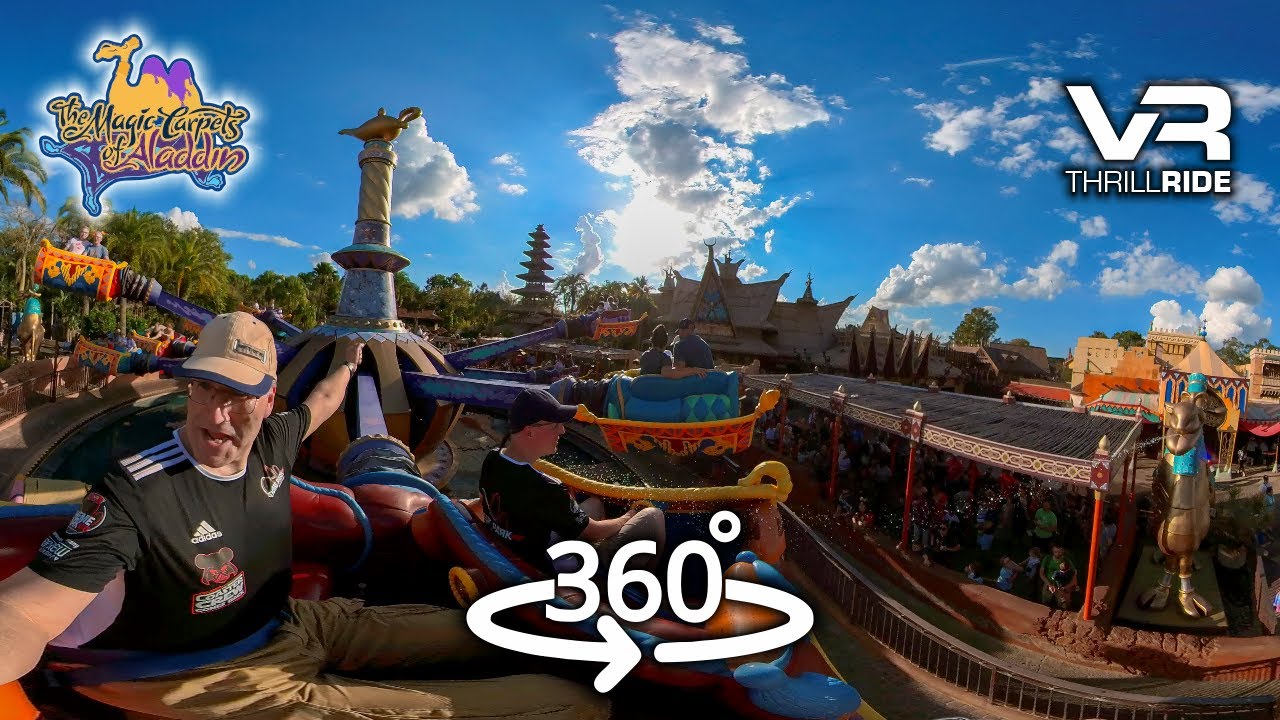 THE MAGIC CARPETS OF ALADDIN 360° POV Disney World Magic Kingdom - Beware of the spitting camels 😅