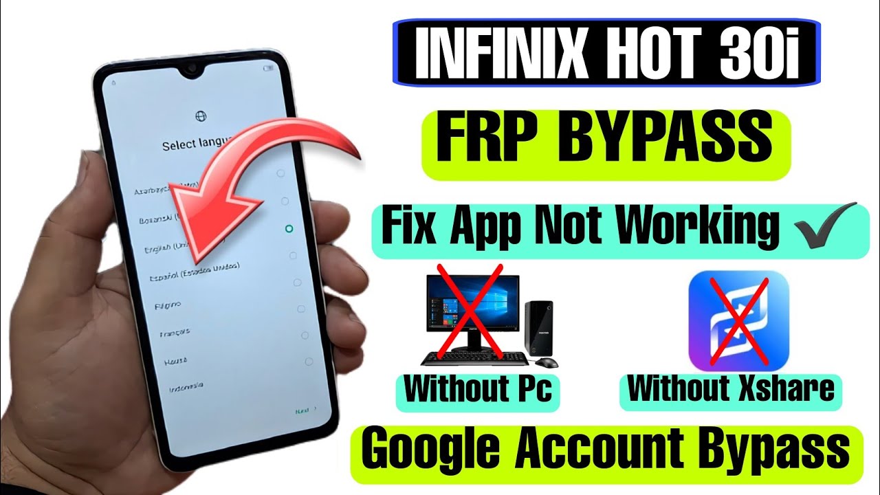 Infinix Hot 30i FRP Bypass App Not Working | Infinix Hot 30i Google Account Bypass | Without Xshare