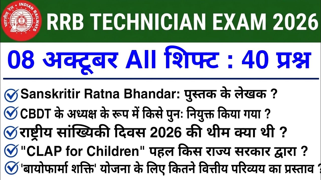 🚨RRB Technician Exam Review 2026 | Technician 8 Oct Shift 2 & 3 Exam Review 🎯 | STUDY 4U