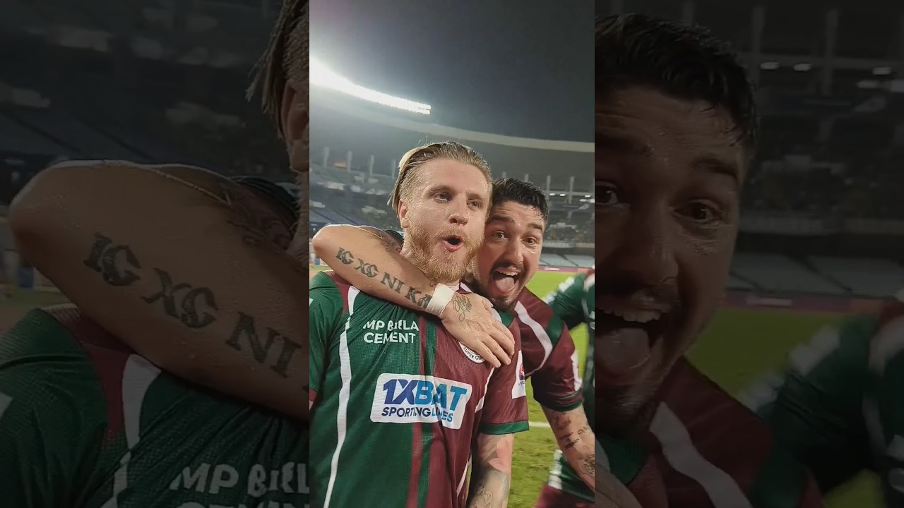 Moments after Jason Cummings scored against Punjab FC 💚❤️ #MohunBagan #HeroISL #shorts