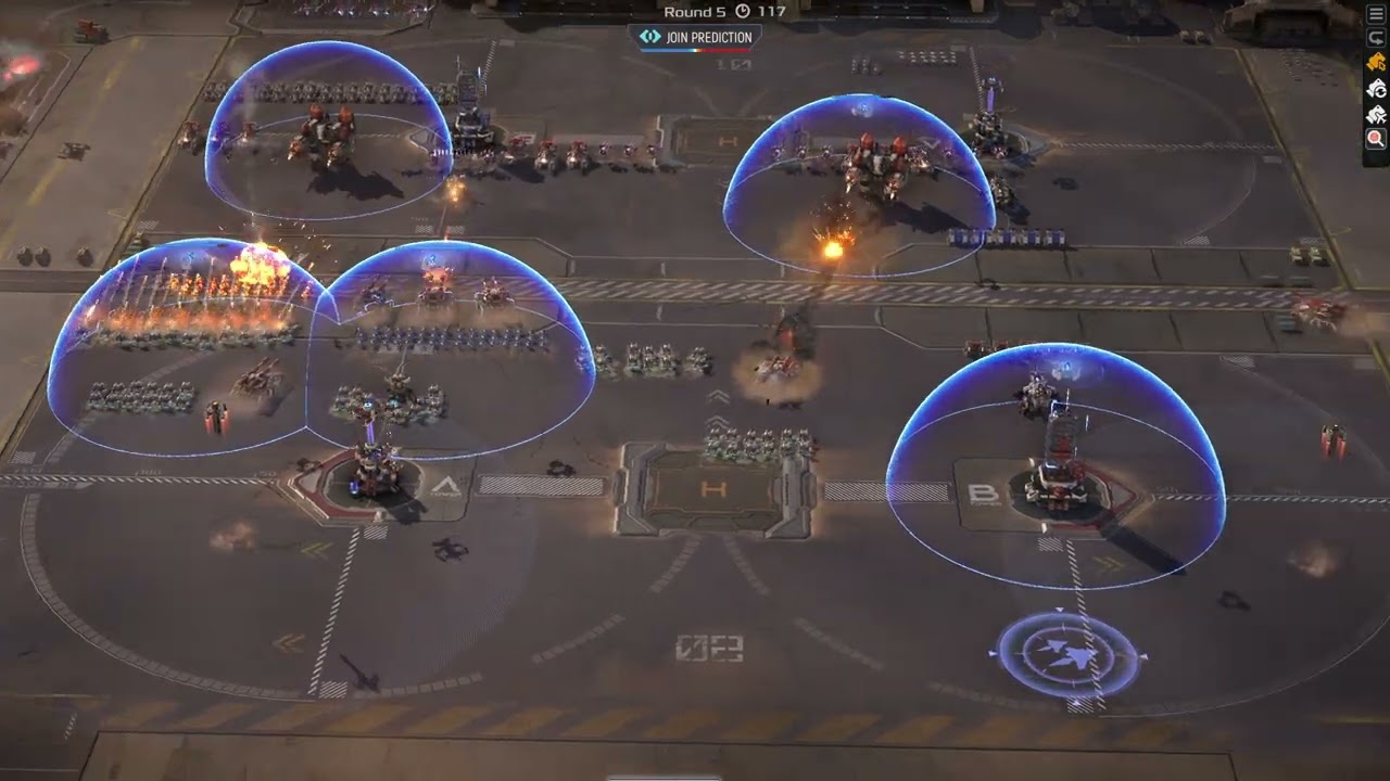 A rather lengthy battle of mechabellum that I had my opponent down to '13' hitpoints and still lost.