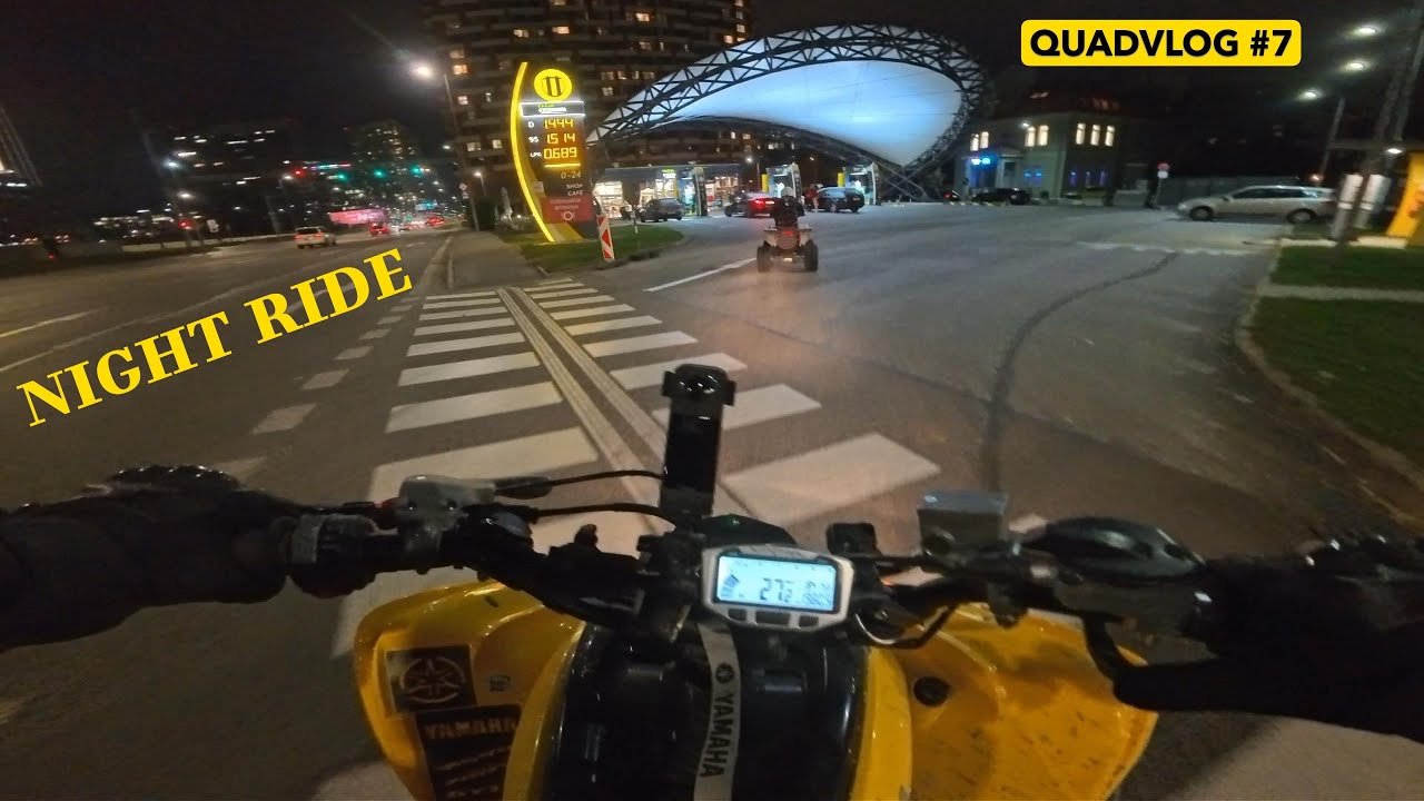 [4K] QUADVlog #7: От пыли к городу &ndash; ночная поездка на квадроцикле Yamaha Raptor 700 и Suzuki LTZ400