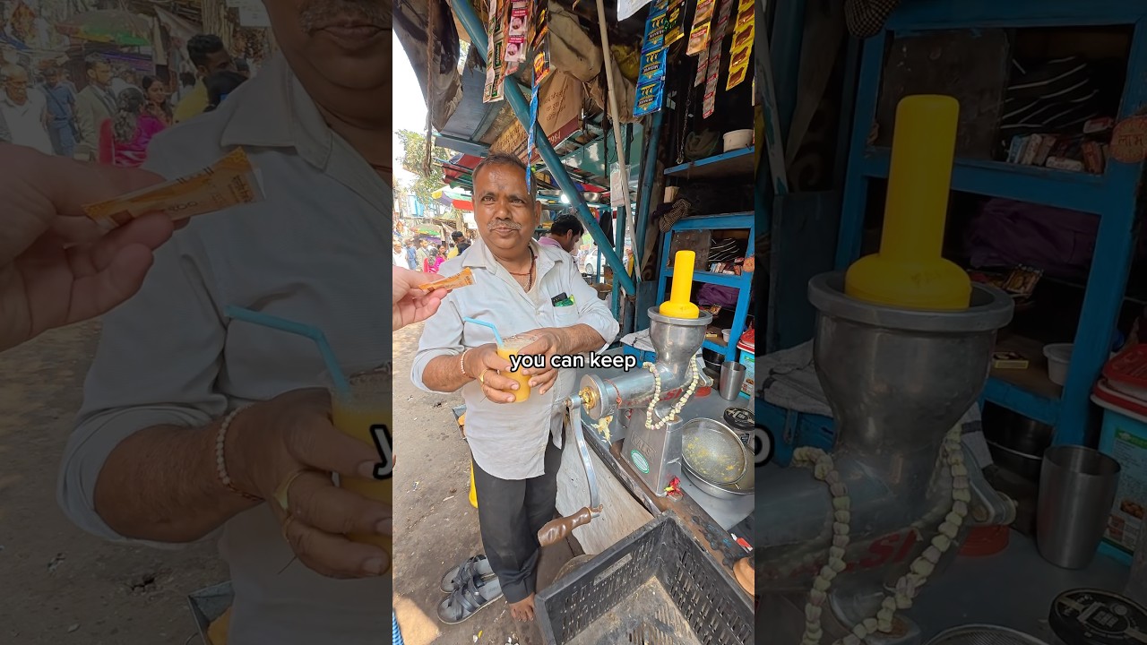 $0.60 Juice in India 🇮🇳 #streetfood #travel #streetfoodindia