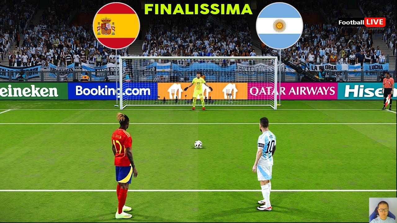 SPAIN Vs ARGENTINA - Penalty Shootout | FINALISSIMA 2024 | Messi vs Yamal | PES Gameplay