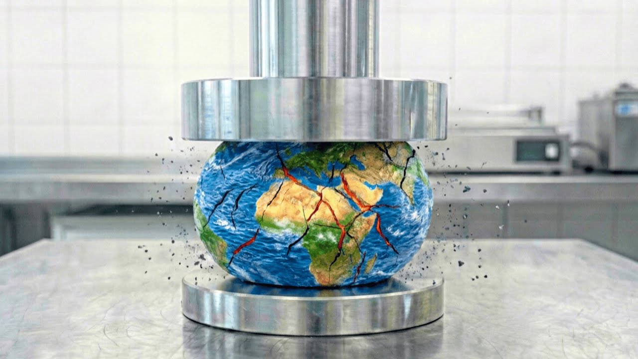Which Planet Would You Crush? 🌎 | Oddly Satisfying AI Hydraulic Press ASMR