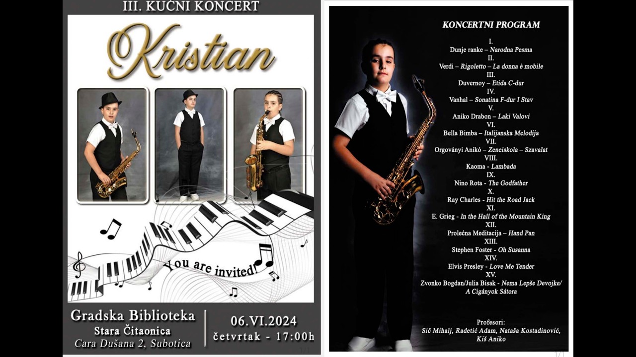 Kristian Gvozdenov (Age 9) – Saxophone, Piano, Voice & Handpan | Home Concert No. 3