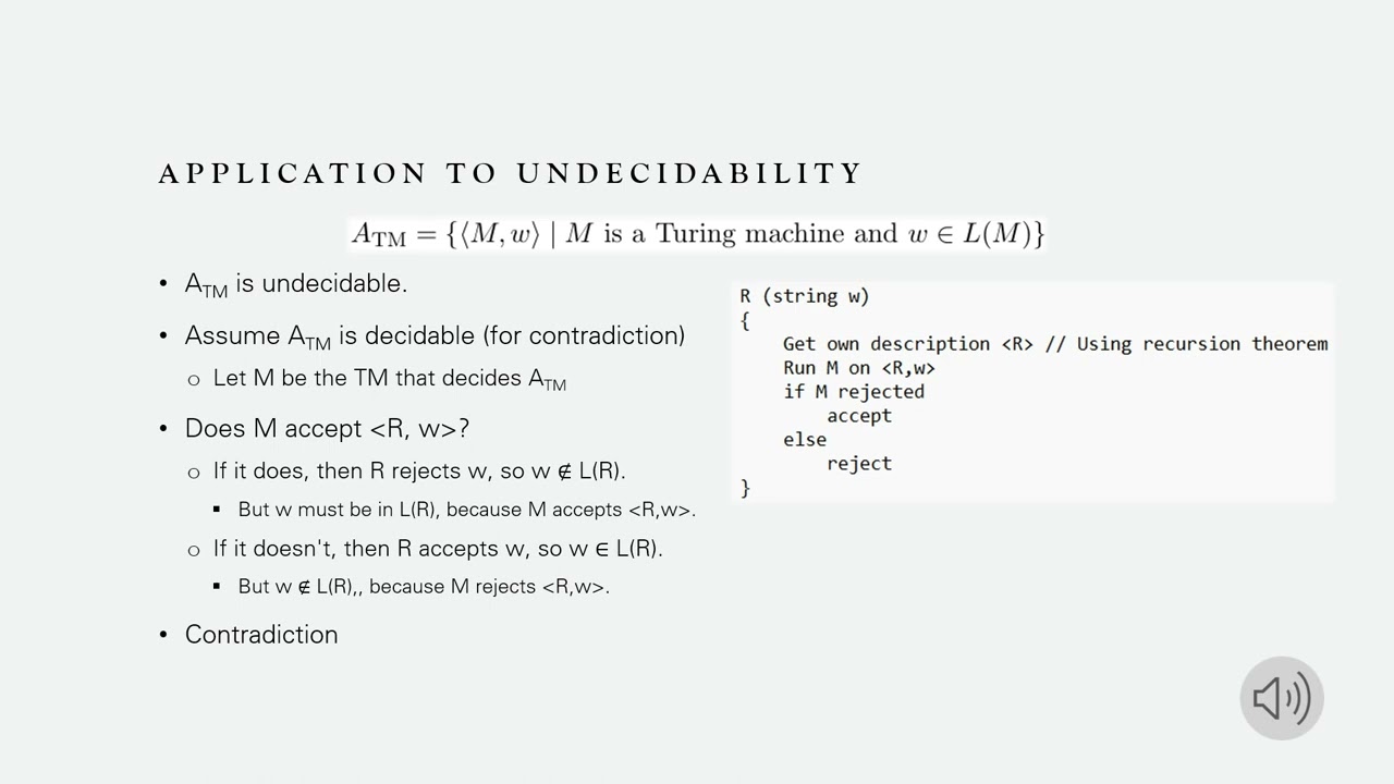 The Recursion Theorem and Decidability of Logical Theories
