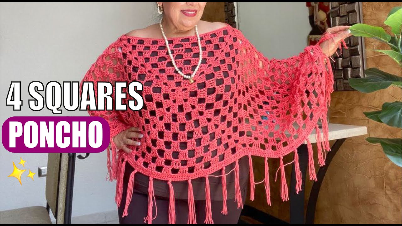 The EASIEST PONCHO / How to crochet / Handmade - EASY AND FAST - BY LAURA CEPEDA
