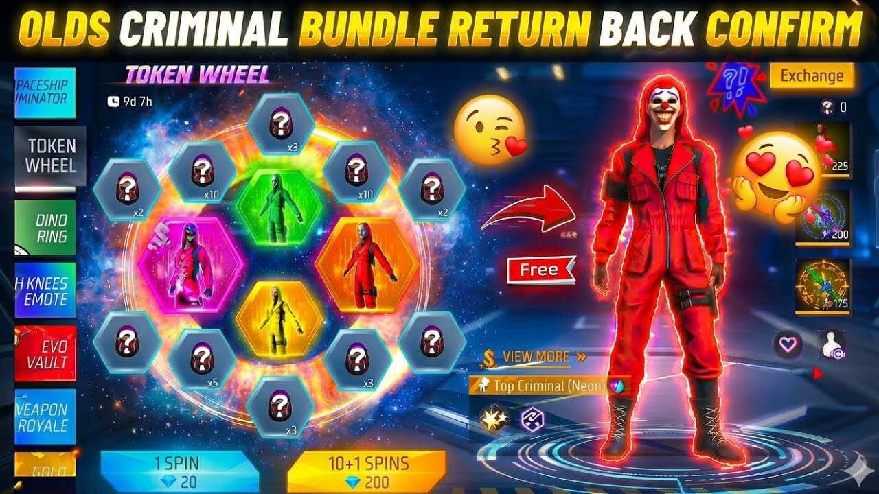 Criminal Bundle Return Free Fire 🔥😍 | Criminal Bundle Kab aayega 😍 | Criminal Bundle Confirm Date 😍🤯