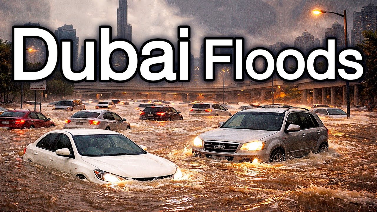 Dubai Flood 🇦🇪 Heaviest Rainfall Blocked Streets in Dubai! [ 4K ]