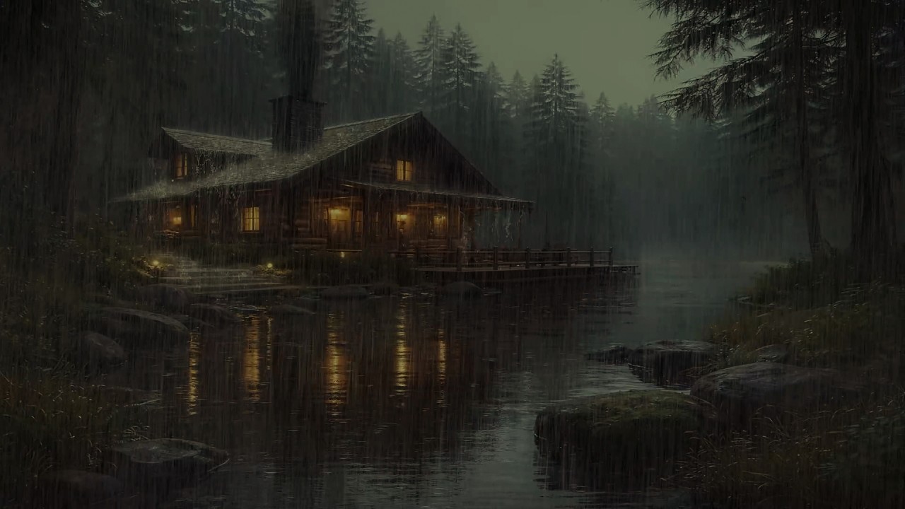 Deep Sleep Tonight 🌩️ Intense Woodland Rainstorm Sounds