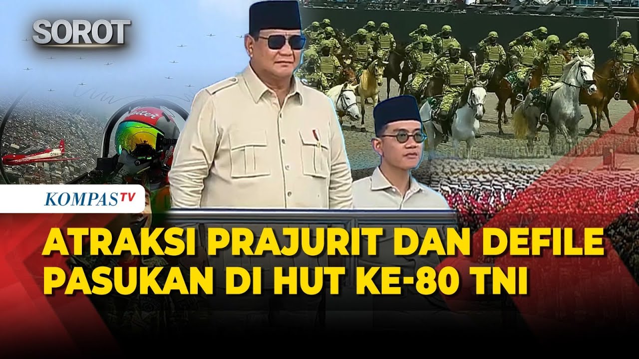 [Full] Pertunjukkan Atraksi Prajurit dan Defile Pasukan di HUT ke-80 TNI di Depan Prabowo-Gibran