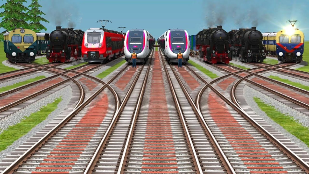 😆 Indian Railway Trains Crossings At Branched || Bumpy Railroad Forked Tracks || @AbhayTrainRailroad