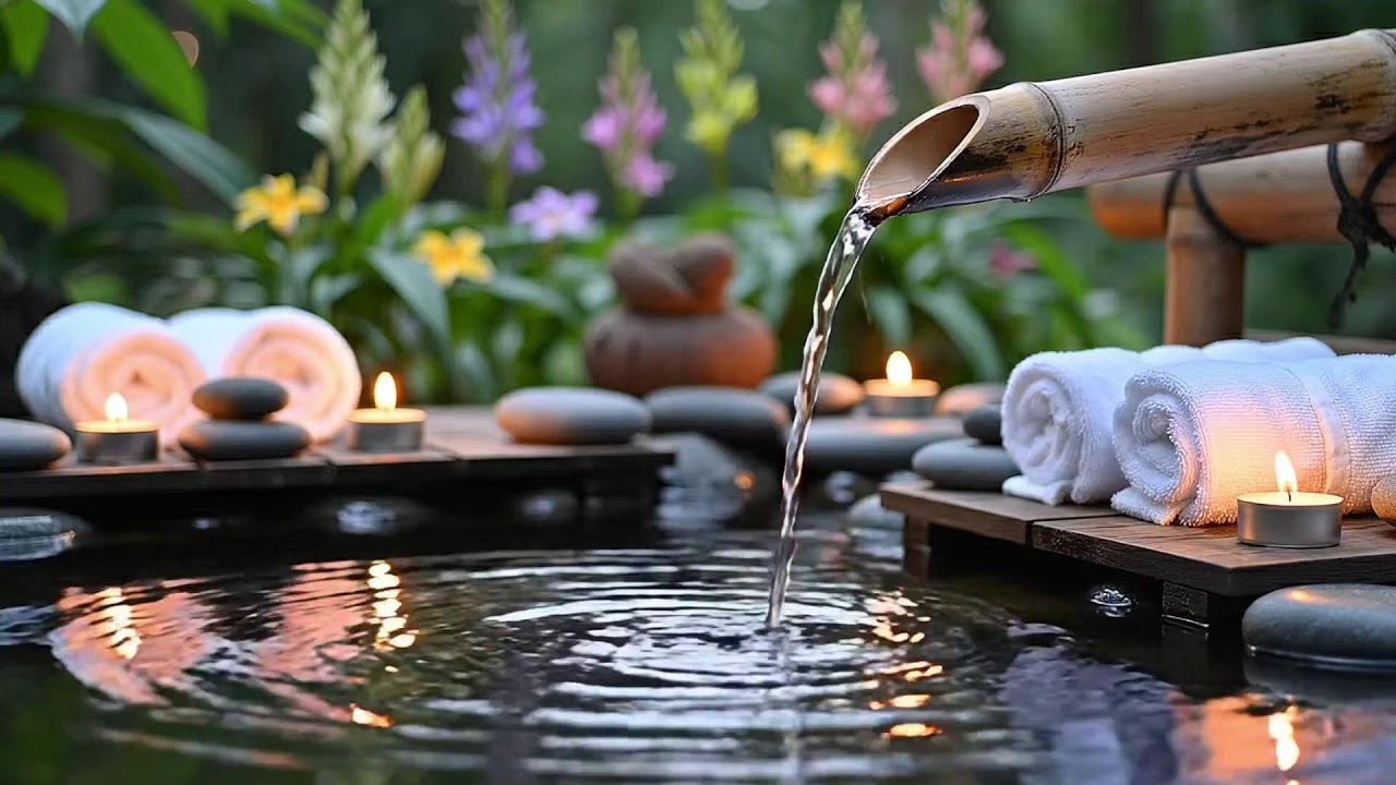 Healing Piano with Flowing Water Sounds 🌿 Stress Relief, Anxiety & Depression