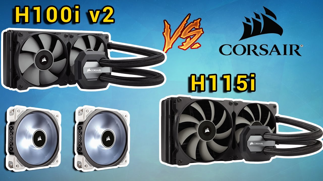 Сравнение Corsair H100i v2 vs H115i (В стоке и с ML PRO LED)