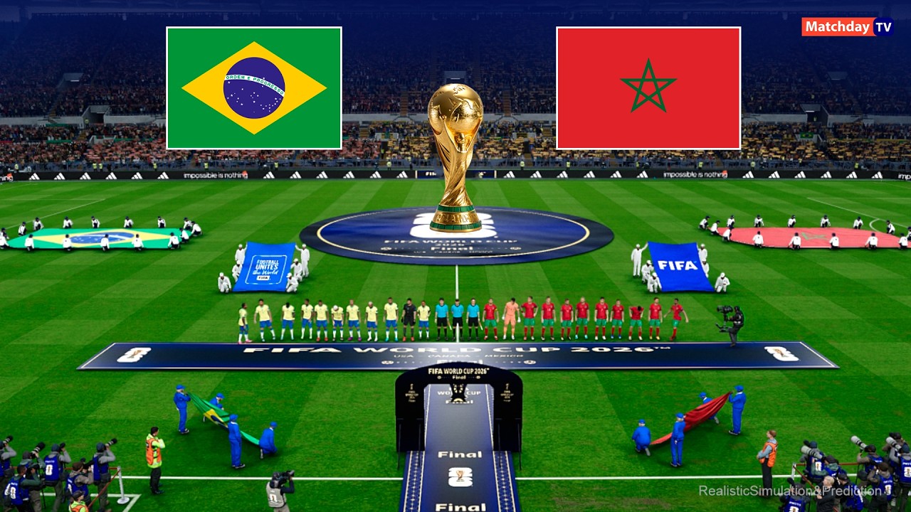 BRAZIL vs  MOROCCO - FIFA World Cup 2026 | Full Match All Goals | Simulation PES