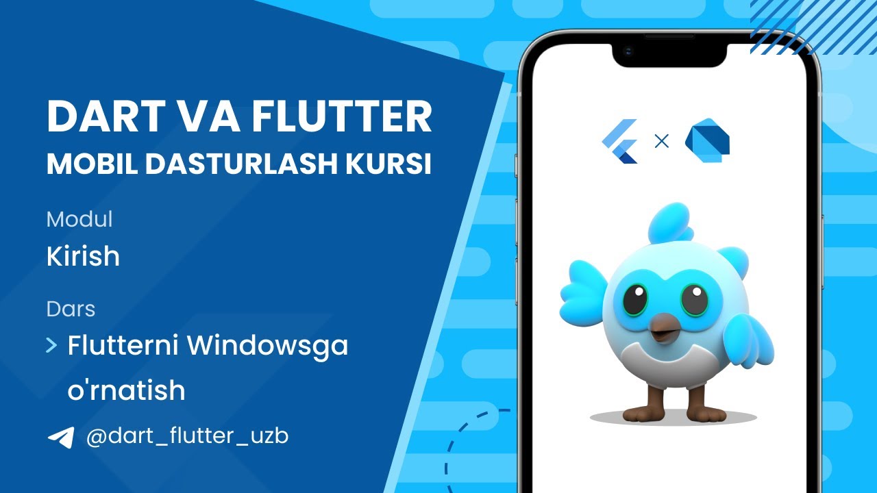 1.6. Flutterni Windowsga o'rnatish | Flutter Mobil dasturlash kursi o'zbek tilida