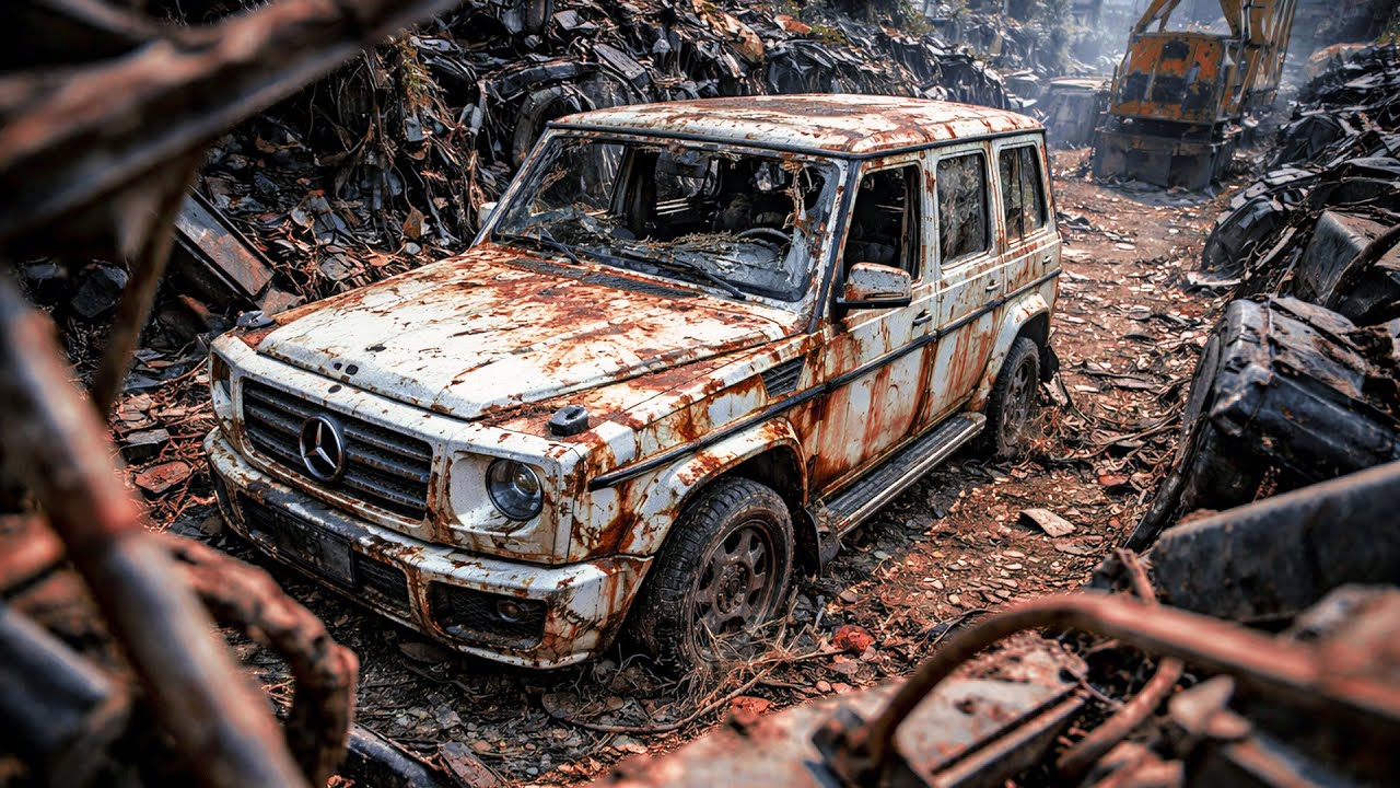 ASMR Car Restoration 🔧 Forgotten White Mercedes AMG G63 in a Junkyard 🔧🚗🔧 Cleaning & Revival