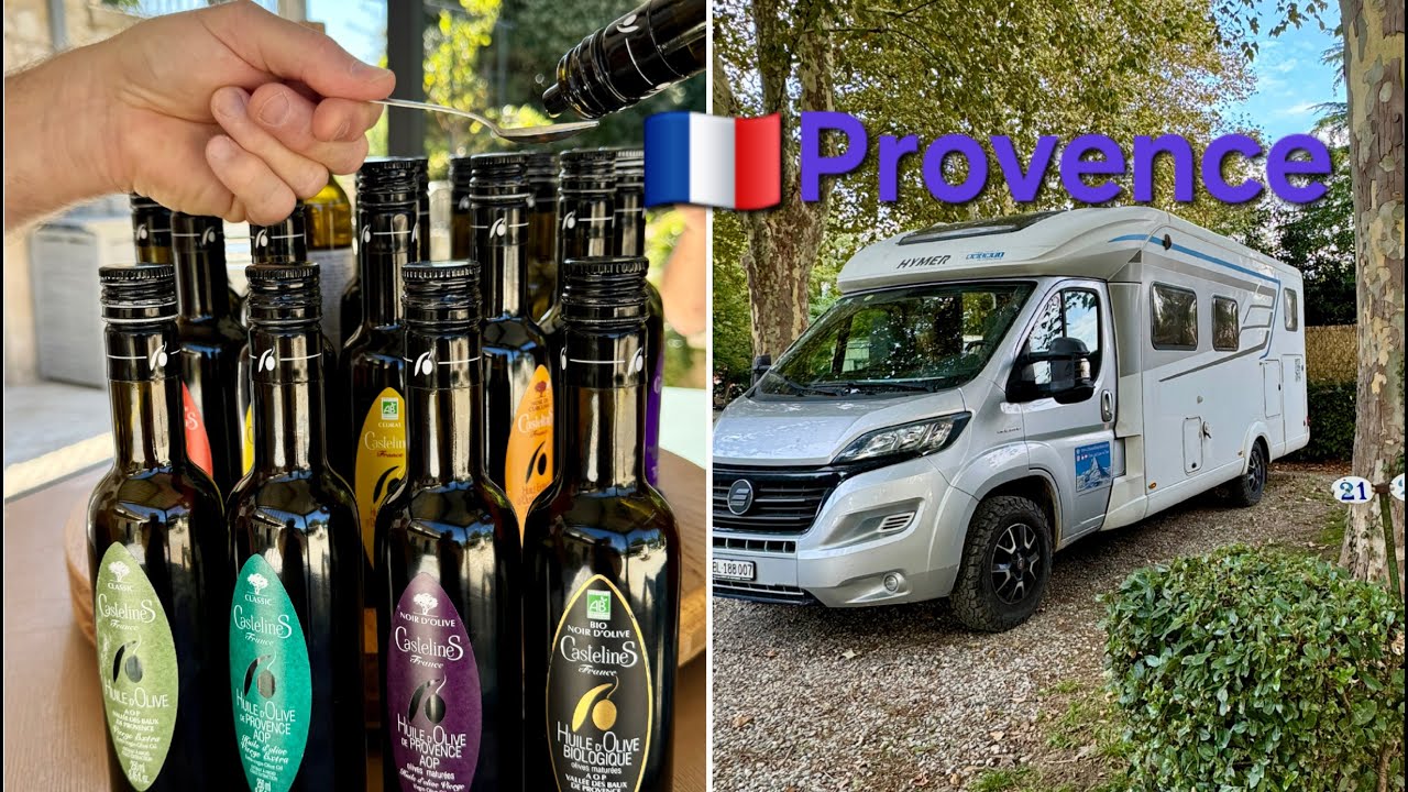 Provence, olive oil mill, 2.000 years old Roman bridge, 2 wineries. Stay at 2 camper places.