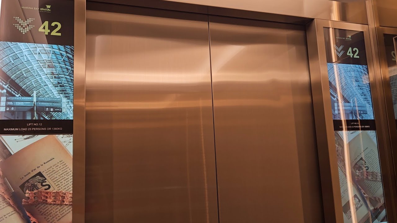 8m/s! Refurbished Kone MiniSpace elevator at Marina Bay Sands (Tower 2 Paiza)