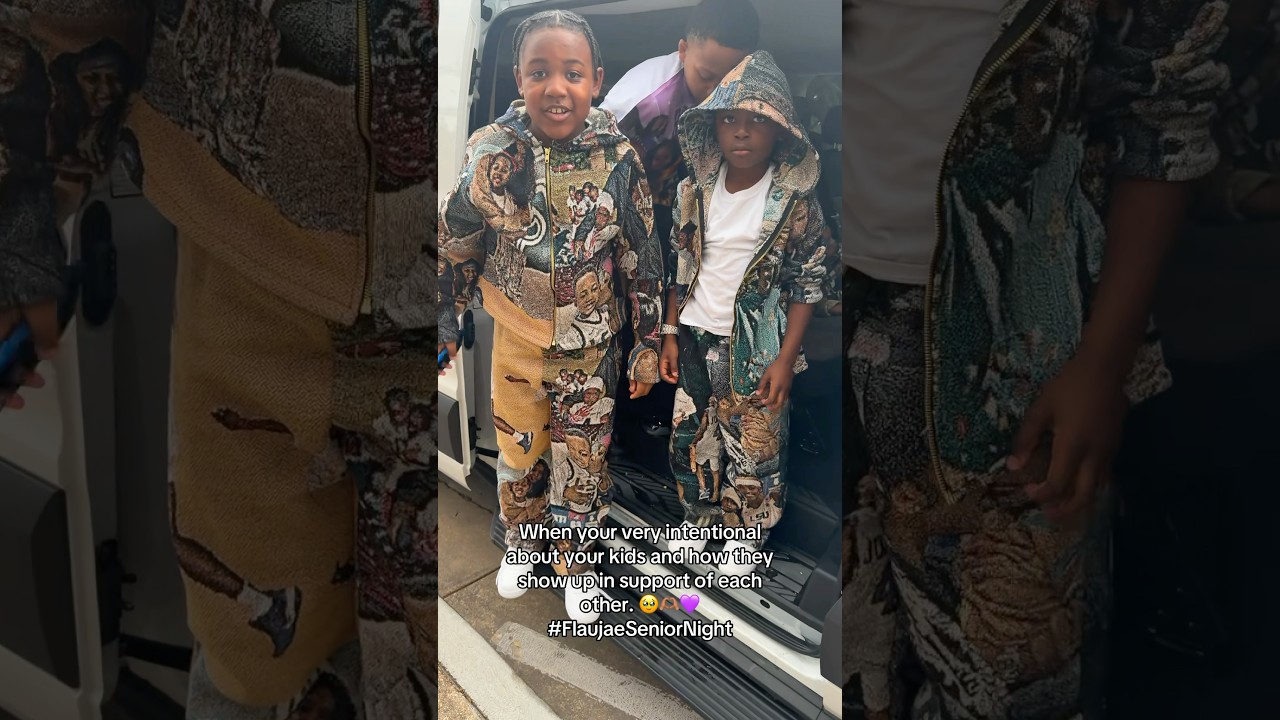 Flau’jae little brothers don’t play about her in their custom #Big4 fits on senior night.🥹💜💐4️⃣