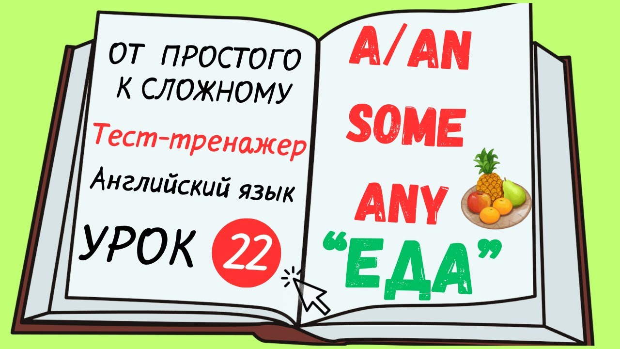 Английский от простого к сложному. УРОК 22.  Артикль a/an, some, any.  Слова по теме 