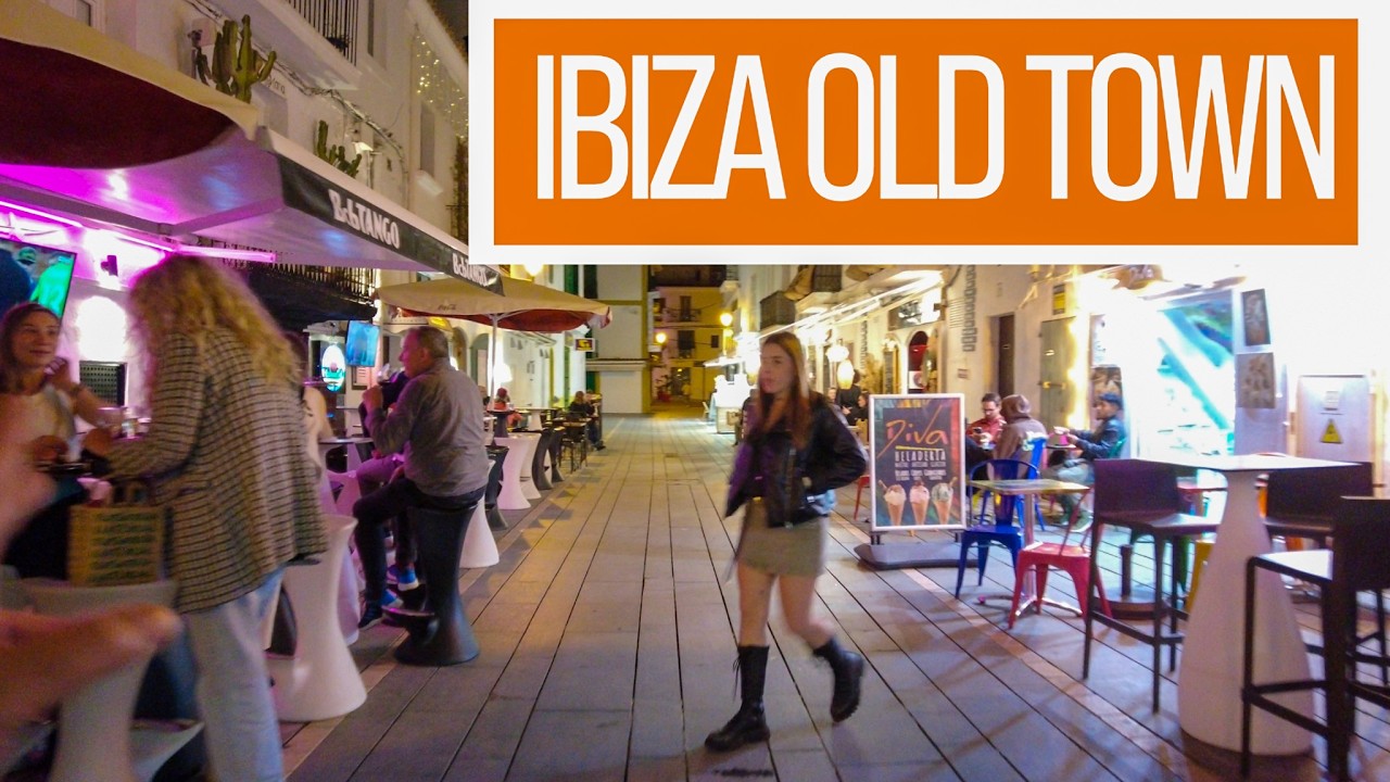 IBIZA's ☀️Nighttime Walk Through Ibiza Old Town: Bustling Bars & Restaurants